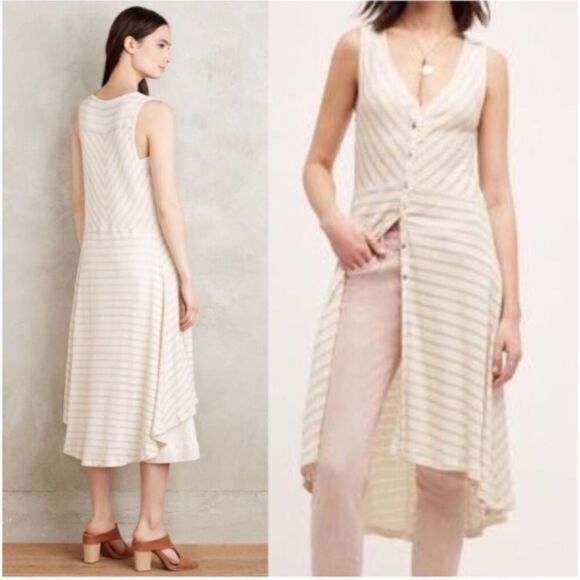 Anthro Postmark striped tunic tank dress duster - Picture 1 of 8